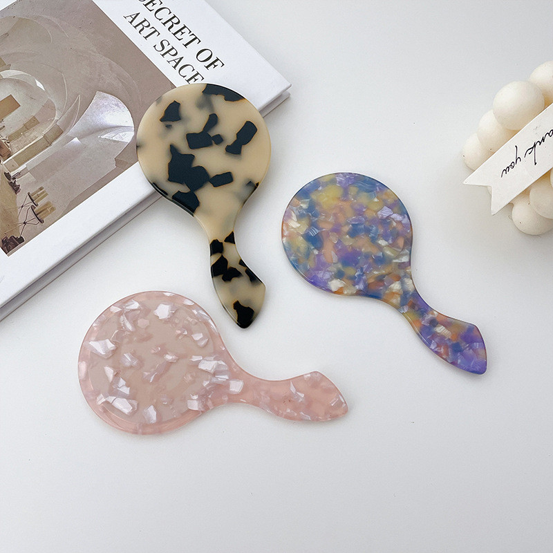 Korejsko ogledalo s octenom kiselinom za šminkanje, prijenosno ručno ogledalo za nošenje s ručkom, jednostrano toaletno ogledalo za žene, djevojke