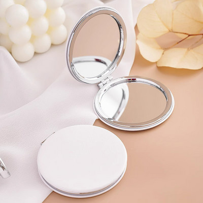 1 gab. Pārnēsājams divpusējs spogulis, modes sieviešu sieviešu kosmētikas spogulis, kosmētisks, saliekams, kompakts kabats ar aplauzuma rīku Jauka dāvana