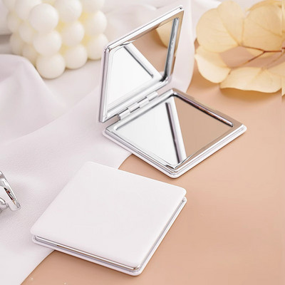 1 gab. Pārnēsājams divpusējs spogulis, modes sieviešu sieviešu kosmētikas spogulis, kosmētisks, saliekams, kompakts kabats ar aplauzuma rīku Jauka dāvana