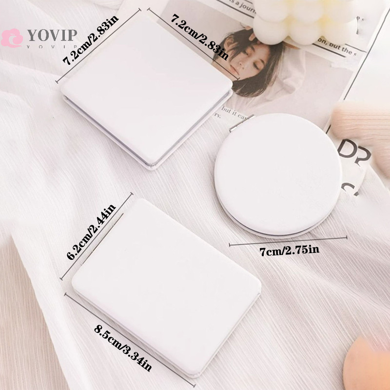 1 gab. Pārnēsājams divpusējs spogulis, modes sieviešu sieviešu kosmētikas spogulis, kosmētisks, saliekams, kompakts kabats ar aplauzuma rīku Jauka dāvana