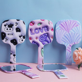 Liela izmēra rokas kosmētikas spogulis Sieviešu kvadrātveida spogulis aplauzums Kosmētiskie skaistumkopšanas rīki Rokas tualetes kosmētikas spogulis aplauzuma rīki