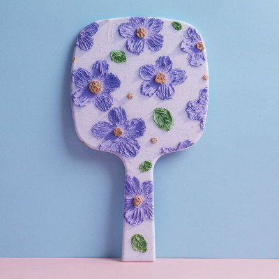 Liela izmēra rokas kosmētikas spogulis Sieviešu kvadrātveida spogulis aplauzums Kosmētiskie skaistumkopšanas rīki Rokas tualetes kosmētikas spogulis aplauzuma rīki