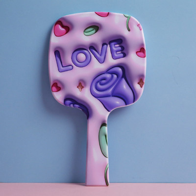 Liela izmēra rokas kosmētikas spogulis Sieviešu kvadrātveida spogulis aplauzums Kosmētiskie skaistumkopšanas rīki Rokas tualetes kosmētikas spogulis aplauzuma rīki