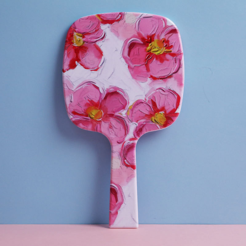 Liela izmēra rokas kosmētikas spogulis Sieviešu kvadrātveida spogulis aplauzums Kosmētiskie skaistumkopšanas rīki Rokas tualetes kosmētikas spogulis aplauzuma rīki