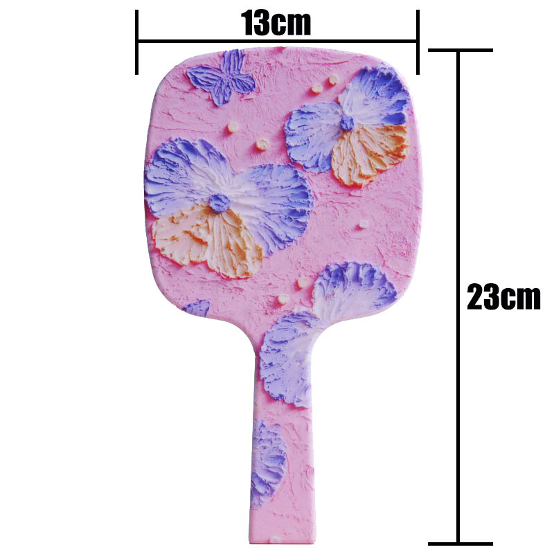Liela izmēra rokas kosmētikas spogulis Sieviešu kvadrātveida spogulis aplauzums Kosmētiskie skaistumkopšanas rīki Rokas tualetes kosmētikas spogulis aplauzuma rīki