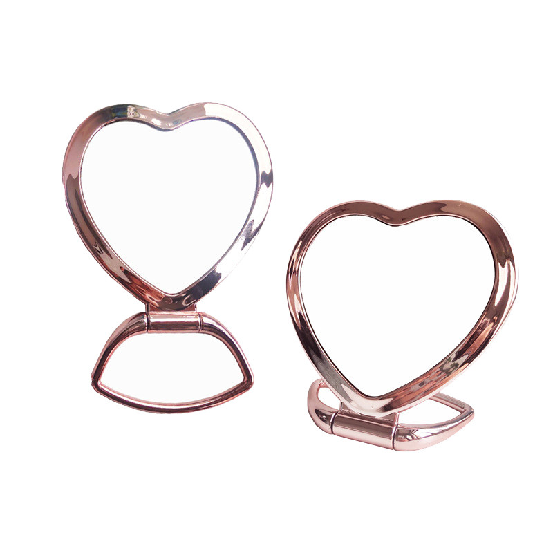 1 gab kosmētikas spogulis jauks apaļš sirds formas kosmētisks saliekams spogulis mājas guļamistabai darbvirsmai