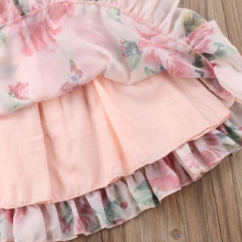 Χαριτωμένο μωρό φόρεμα λουλούδι φουσκωτά μανίκια πριγκίπισσα φόρεμα Παιδικό διαγωνισμό γαμήλιο φόρεμα από τούλι Sundress 1-5Y