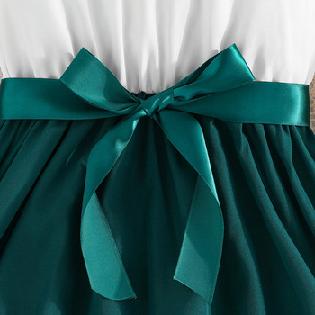 Καλοκαίρι 2024 Νέα άφιξη για κορίτσια, αμάνικα δαντέλα, πράσινες σχεδιαστές, χαριτωμένο φόρεμα πριγκίπισσας για πάρτι 4-7 Τ