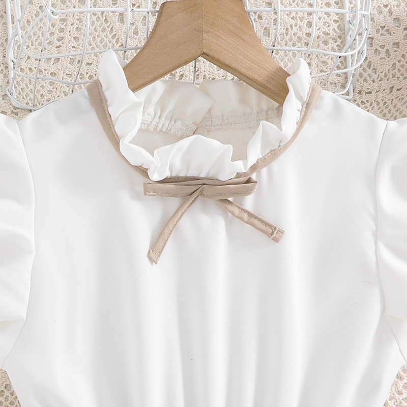 Ljeto 2024. Novi dolazak Djevojčice bez rukava s O izrezom i volanima Patchwork crvena dizajnerska slatka haljina za princeze za zabavu Custume 8-12T