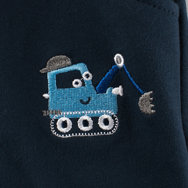 2024. gada vasara Jauna multfilma Ekskavatora raksts Zēnu šorti Bērnu apģērbi Elastīgs viduklis Kokvilnas pludmales šorti Bērnu apģērbi