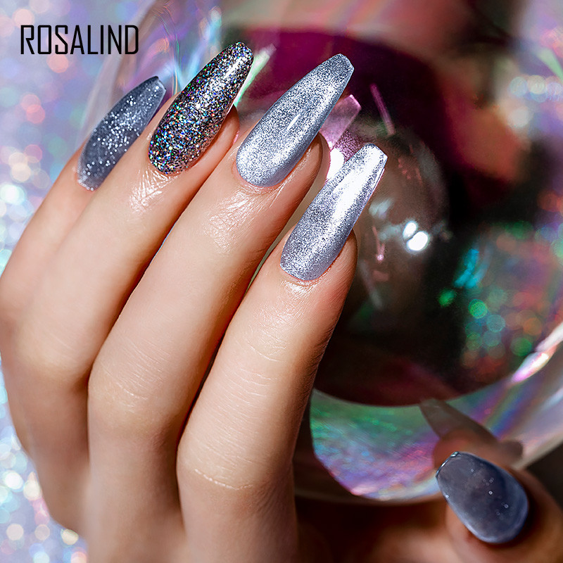 ROSALIND nagu magnēts Stick Cat Eyes magnēts nagu gēla lakai 3D līnijas sloksnes efekta instrumenti gēla laka spēcīga magnētisko svītru pildspalva