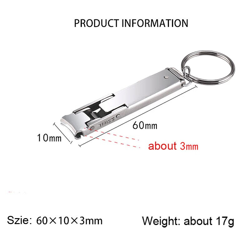 Īpaši plānas nagu griešanas mašīnas Saliekamas pārnēsājamas ceļojumu nagu atslēgu piekariņi šķēres nerūsējošā tērauda manikīra rīku komplekti