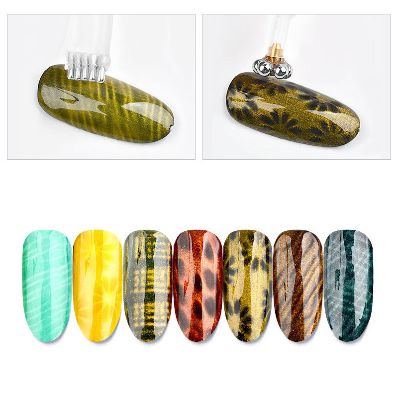 Nagu mākslas magnēts Stick Cat Eyes Spar Magnet nagu gēla lakai 3D līnijas sloksnes efekts Spēcīga magnētiskā pildspalva DIY instrumenti