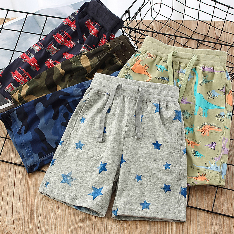 Ljeto 2024. 2 3 4 5 6 8 10 godina Europski američki stil Životinjski print Dječja odjeća Pamučna ploča Dječje kratke hlače za dječake