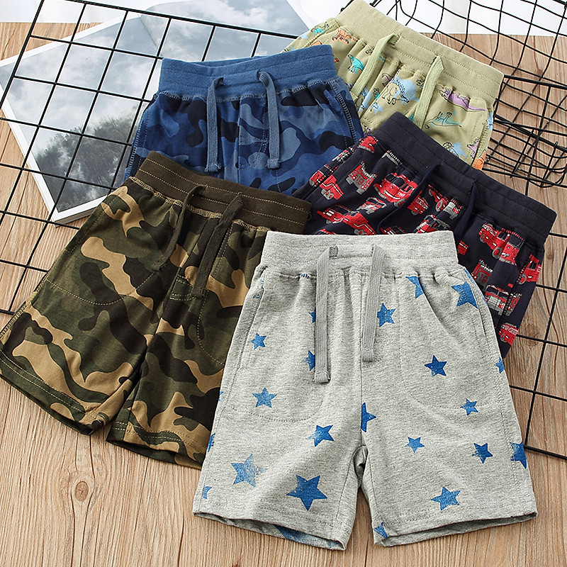 Ljeto 2024. 2 3 4 5 6 8 10 godina Europski američki stil Životinjski print Dječja odjeća Pamučna ploča Dječje kratke hlače za dječake