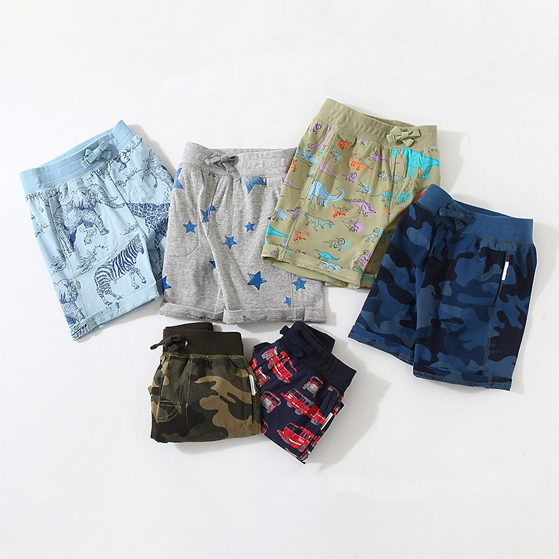 Ljeto 2024. 2 3 4 5 6 8 10 godina Europski američki stil Životinjski print Dječja odjeća Pamučna ploča Dječje kratke hlače za dječake