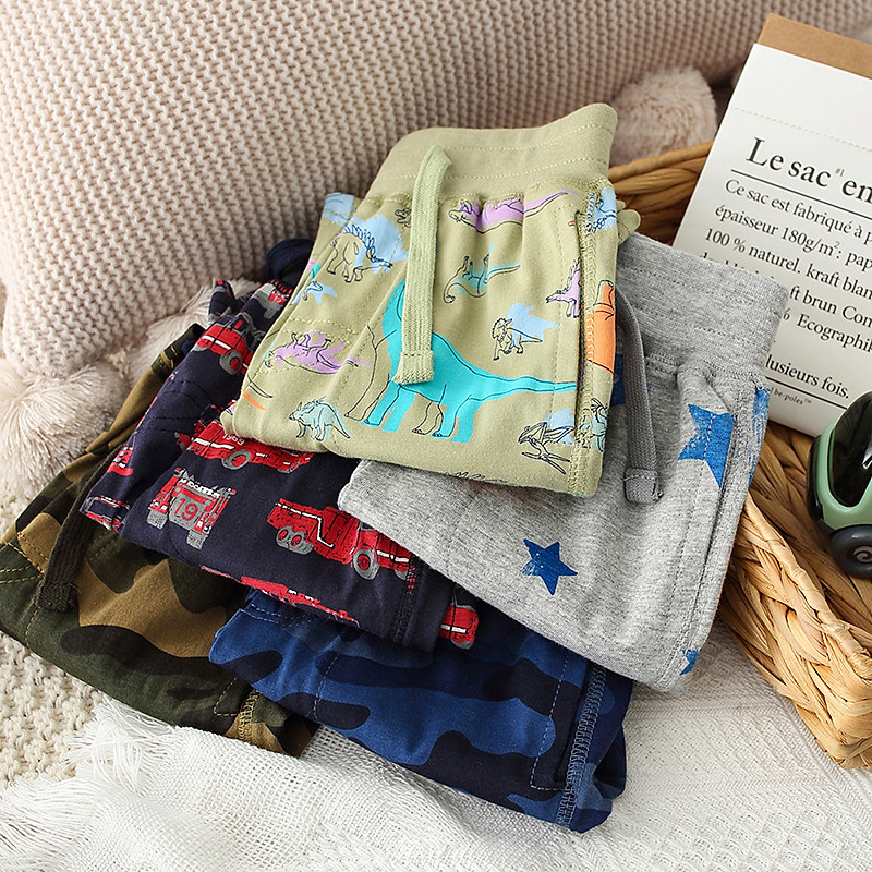 Ljeto 2024. 2 3 4 5 6 8 10 godina Europski američki stil Životinjski print Dječja odjeća Pamučna ploča Dječje kratke hlače za dječake