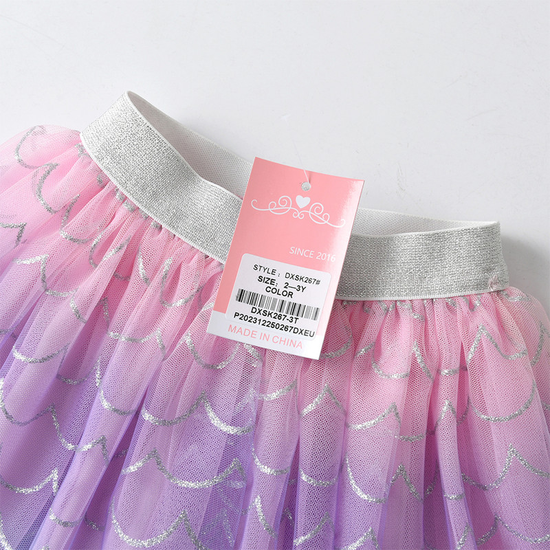 VIKITA Kids Mermaid Print Szoknya Lányok Színes Gradiens Princess Mini Szoknyák Lányok Party Beach Alkalmi szoknyák Gyermekjelmezek