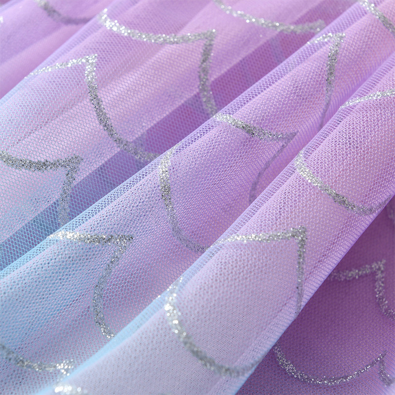 VIKITA Kids Mermaid Print Szoknya Lányok Színes Gradiens Princess Mini Szoknyák Lányok Party Beach Alkalmi szoknyák Gyermekjelmezek