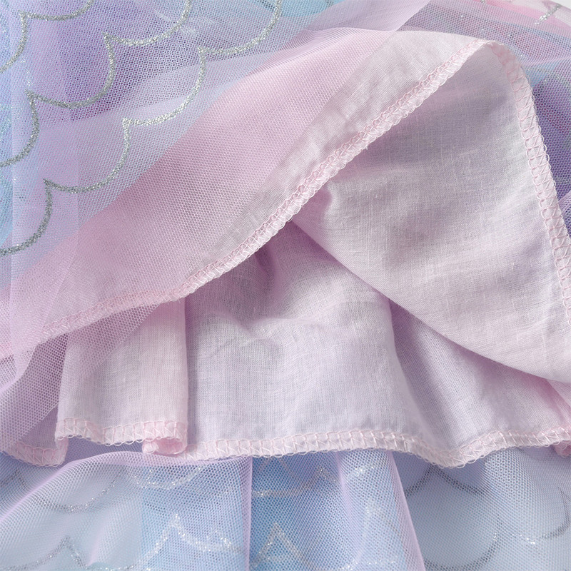 VIKITA Kids Mermaid Print Szoknya Lányok Színes Gradiens Princess Mini Szoknyák Lányok Party Beach Alkalmi szoknyák Gyermekjelmezek