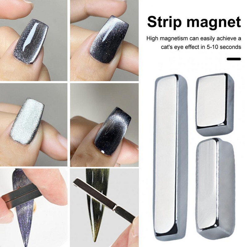 Alat za magnet za nokte Multifunkcionalni alat za nokte s efektom mačjeg oka, set magneta za nokte s mačjim očima za diy manikuru Dvoglavi magnet za gel