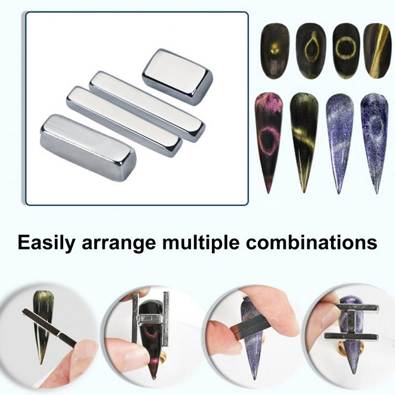 Alat za magnet za nokte Multifunkcionalni alat za nokte s efektom mačjeg oka, set magneta za nokte s mačjim očima za diy manikuru Dvoglavi magnet za gel