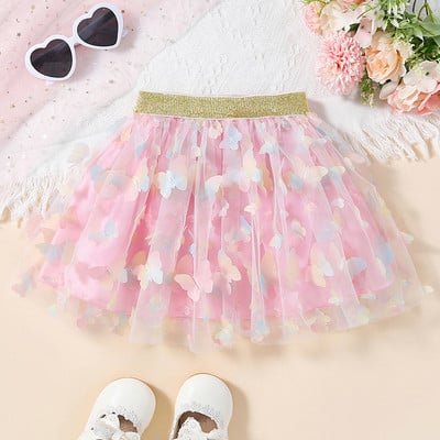 Baby Girls Tutu Pūkaini svārki Toddler Princess Ballet Deja Tills Tauriņš Bērnu Svārki Jauki Meitenes Elastīgi Apģērbi Mazu svārku svārki