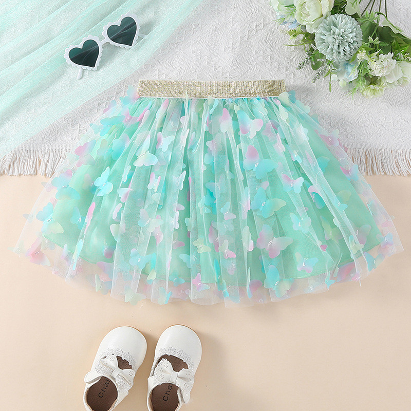 Baby Girls Tutu Pūkaini svārki Toddler Princess Ballet Deja Tills Tauriņš Bērnu Svārki Jauki Meitenes Elastīgi Apģērbi Mazu svārku svārki