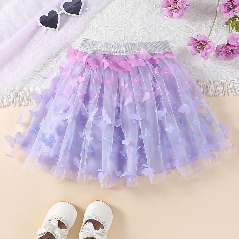 Baby Girls Tutu Pūkaini svārki Toddler Princess Ballet Deja Tills Tauriņš Bērnu Svārki Jauki Meitenes Elastīgi Apģērbi Mazu svārku svārki