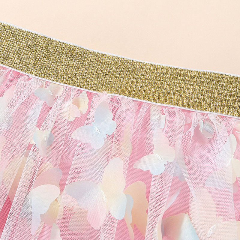 Baby Girls Tutu Pūkaini svārki Toddler Princess Ballet Deja Tills Tauriņš Bērnu Svārki Jauki Meitenes Elastīgi Apģērbi Mazu svārku svārki