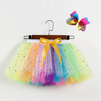 Tutu suknja za djevojčice Suknje za djevojčice Mini Pettiskirt Plesna suknja od tila u duginim bojama Dječja suknja princeze Šarena dječja ljetna odjeća
