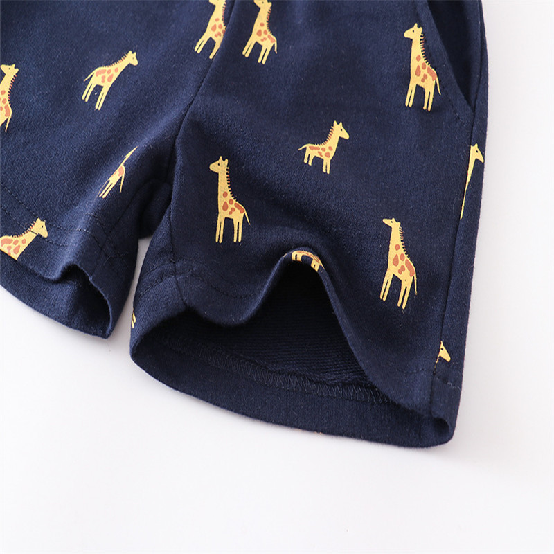 Lēcošie metri Jaunums Zēni Meiteņu Šorti Žirafes Apdruka Savelkamās aukliņas Bērnu Vasaras Bikses Īsas Bikses Bikses Toddler Apģērbs