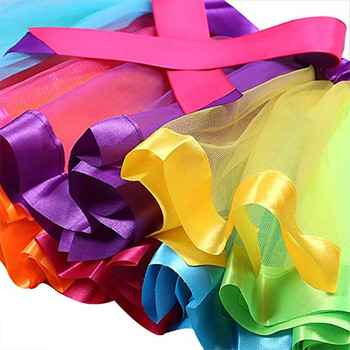 Shine Rainbow Tutu Φούστα, Πολυεπίπεδες φούστες μπαλέτου, Πολύχρωμο φόρεμα από τούλι πολυεστέρας για νήπια, κορίτσια