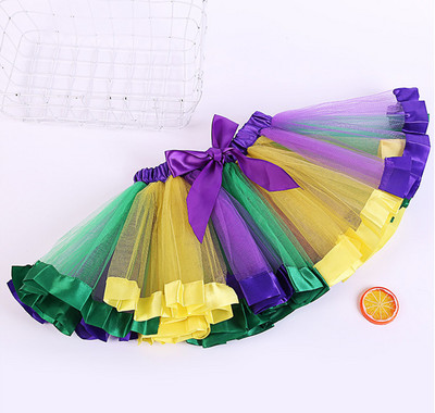Shine Rainbow Tutu szoknya, réteges balettszoknyák, többszínű tüllruha poliészter kisgyermekeknek, lányoknak