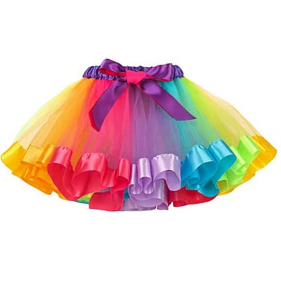 Shine Rainbow Tutu Φούστα, Πολυεπίπεδες φούστες μπαλέτου, Πολύχρωμο φόρεμα από τούλι πολυεστέρας για νήπια, κορίτσια