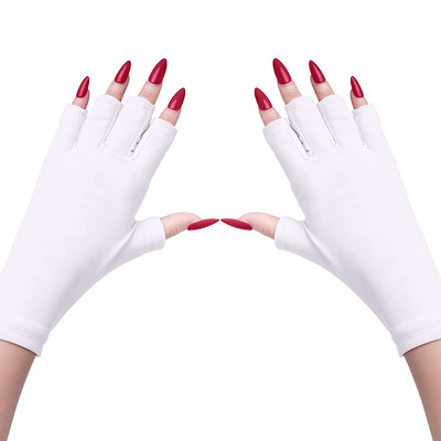 UV-kesztyű zselés körömlámpához, Professzionális védőkesztyű manikűrhöz, Nail Art bőrápolás Ujjnélküli UV-ellenes kesztyű