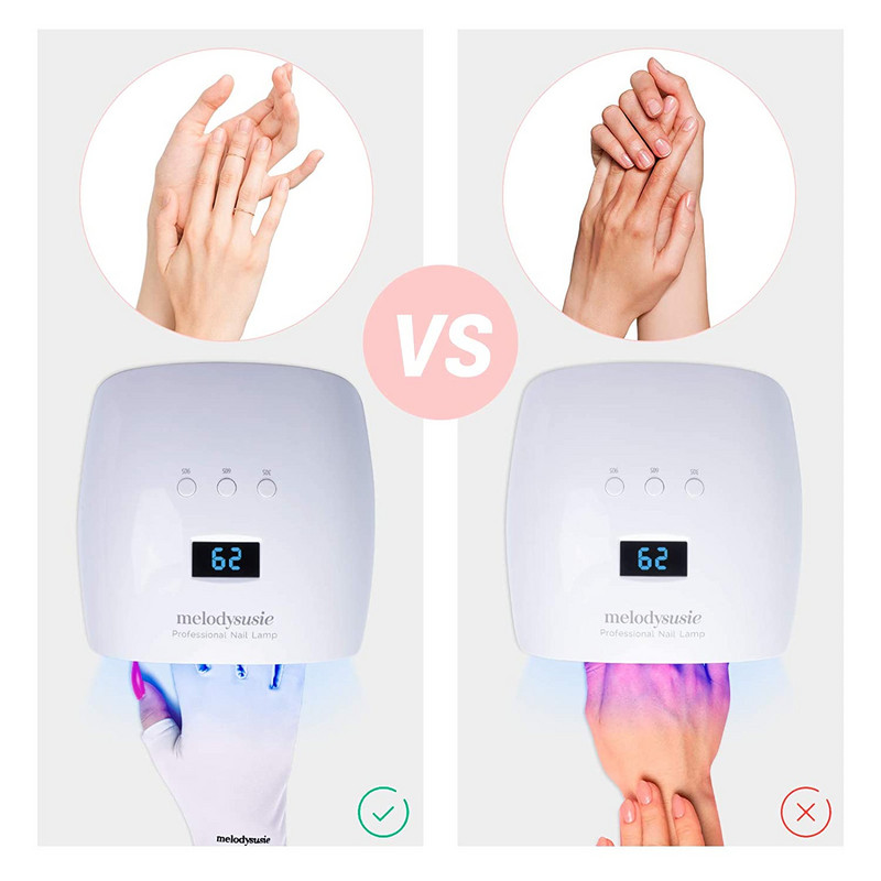 UV Glove for Gel Nail Lamp, Επαγγελματικά προστατευτικά γάντια για μανικιούρ, Nail Art Skin Care Fingerless Anti UV Glove