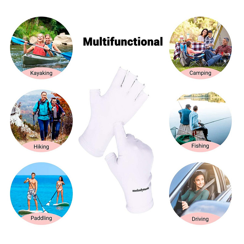 UV Glove for Gel Nail Lamp, Επαγγελματικά προστατευτικά γάντια για μανικιούρ, Nail Art Skin Care Fingerless Anti UV Glove