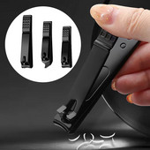 1vnt juodos nagų kirpimo mašinėlės nerūdijančio plieno nagų kirpimo mašinėlė stora žirklinė replė kojų nagams pirštų nagams profesionali manikiūro kirpimo mašinėlė NailArt