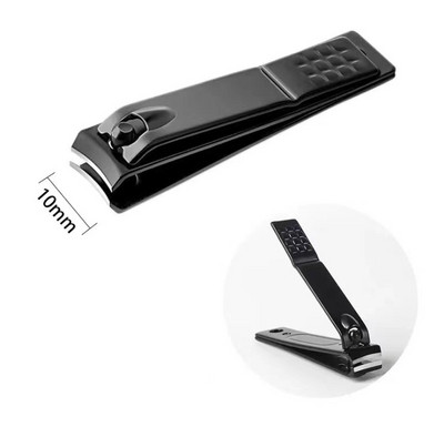 1vnt juodos nagų kirpimo mašinėlės nerūdijančio plieno nagų kirpimo mašinėlė stora žirklinė replė kojų nagams pirštų nagams profesionali manikiūro kirpimo mašinėlė NailArt