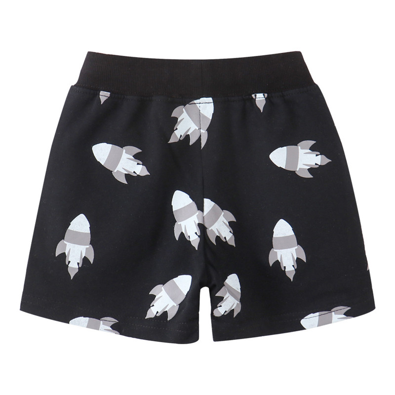 Little maven Korejske ljetne kratke hlače za dječake, ležerne kratke hlače iz crtanih filmova, dječje hlače za plažu, raketni print, pletenje, sportska odjeća za dječake 2-7 godina