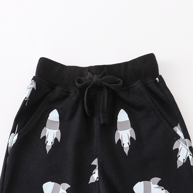 Little maven Korejske ljetne kratke hlače za dječake, ležerne kratke hlače iz crtanih filmova, dječje hlače za plažu, raketni print, pletenje, sportska odjeća za dječake 2-7 godina