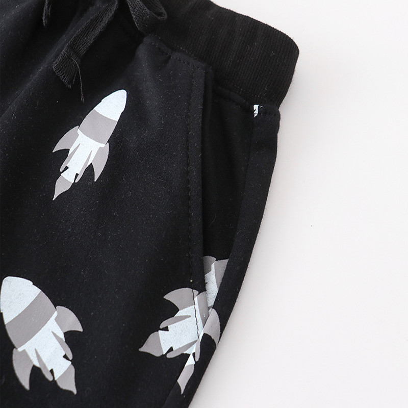 Little maven Korejske ljetne kratke hlače za dječake, ležerne kratke hlače iz crtanih filmova, dječje hlače za plažu, raketni print, pletenje, sportska odjeća za dječake 2-7 godina