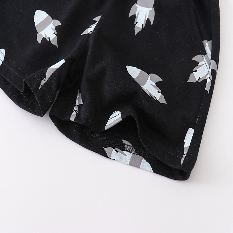 Little maven Korejske ljetne kratke hlače za dječake, ležerne kratke hlače iz crtanih filmova, dječje hlače za plažu, raketni print, pletenje, sportska odjeća za dječake 2-7 godina