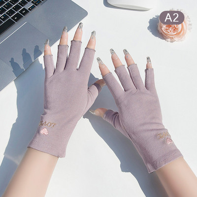 1 pereche de mănuși anti UV pentru unghii Mănuși de protecție cu gel UV Manichiură fără degete Instrumente pentru arta unghiilor Lampă LED Uscător de unghii Mănuși de mână cu radiații