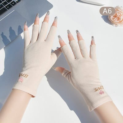 1 pereche de mănuși anti UV pentru unghii Mănuși de protecție cu gel UV Manichiură fără degete Instrumente pentru arta unghiilor Lampă LED Uscător de unghii Mănuși de mână cu radiații