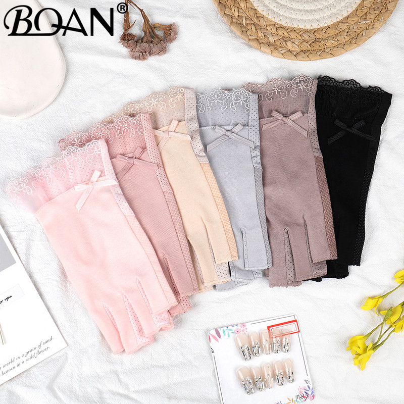 BQAN 2pc Lace Anti UV Nagu cimdi UV Gel Shield Glove Fingerless Manikīrs Nail Art Tools LED Lamp Nails Žāvētājs Radiācijas Rokas