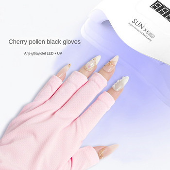 1 ζεύγος Pink Nail Art Glove Protection Glove Anti UV Protection Gloves Protecter for Nail Art Gel UV LED Lamp Lamp