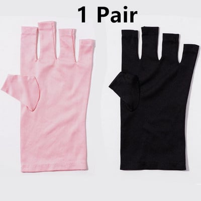 1 ζεύγος Pink Nail Art Glove Protection Glove Anti UV Protection Gloves Protecter for Nail Art Gel UV LED Lamp Lamp