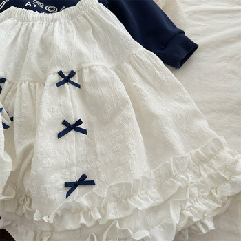 ελάφια jonmi 2024 Άνοιξη Νέο κορεάτικο στυλ για μωρά για κορίτσια Φούστες Tutu Jacquard Weave Bowknot Νήπια Παιδική Πριγκίπισσα Ρουτσέ φούστα